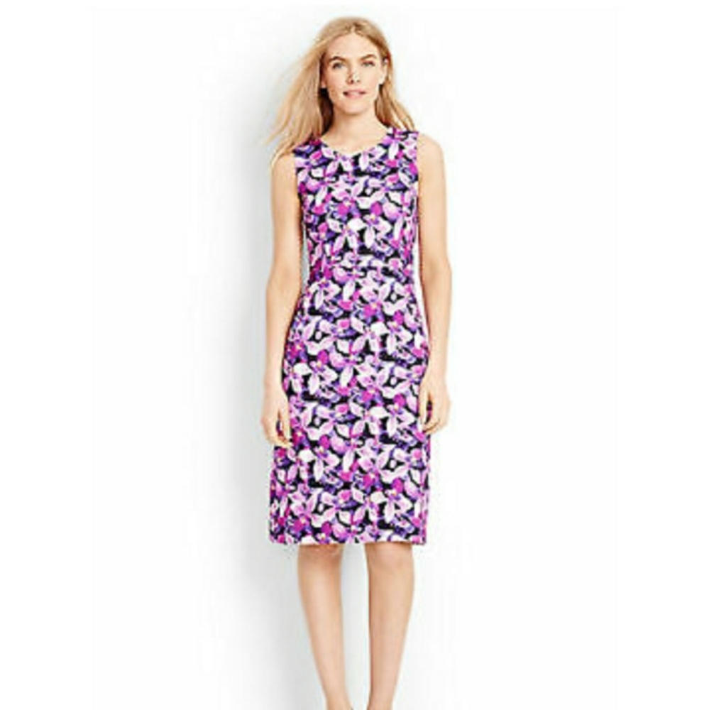 Lands End purple floral dress size 12 NWT